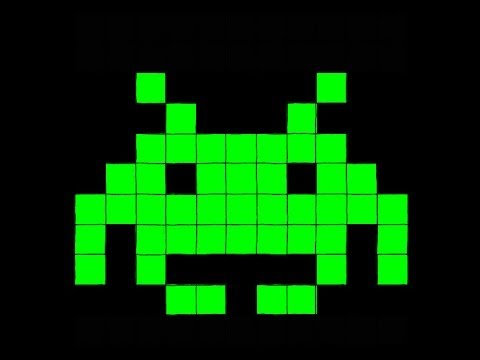 Imagen basada en pixeles del tomada del videojuego Space Invaders de 1979